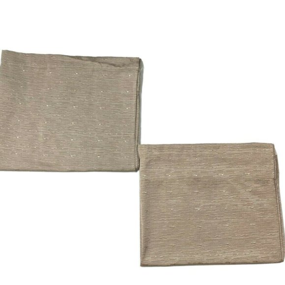 2 Textured Curtains Drapes Panels Beige Taupe - Picture 6 of 8